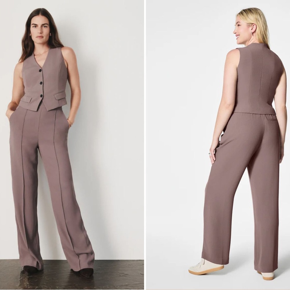 SPANX Carefree Crepe Trouser in Smoke NEW NWT Medium - Picture 5 of 7